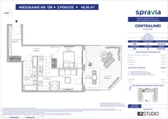 2 pokoje, mieszkanie 45,16 m², parter, oferta nr 51E/138, Osiedle Centralnie!, Kraków, Czyżyny, Łęg, ul. Centralna 51D, 51E