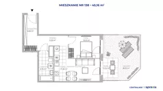 2 pokoje, mieszkanie 45,16 m², parter, oferta nr 51E/138, Osiedle Centralnie!, Kraków, Czyżyny, Łęg, ul. Centralna 51D, 51E