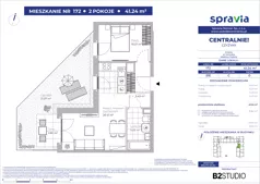2 pokoje, mieszkanie 41,24 m², parter, oferta nr 51E/172, Osiedle Centralnie!, Kraków, Czyżyny, Łęg, ul. Centralna 51D, 51E