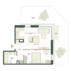 2 pokoje, mieszkanie 45,37 m², parter, oferta nr B8/21, Apartamenty Onlylife, Warszawa, Wilanów, Powsin, ul. Łukasza Drewny/Potułkały