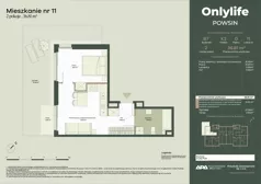 2 pokoje, mieszkanie 36,81 m², parter, oferta nr B7/11, Apartamenty Onlylife, Warszawa, Wilanów, Powsin, ul. Łukasze Drewny / Potukały