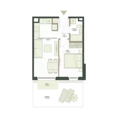 2 pokoje, mieszkanie 32,49 m², parter, oferta nr B9/51, Apartamenty Onlylife, Warszawa, Wilanów, Powsin, ul. Łukasze Drewny / Potukały