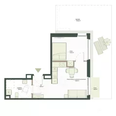 2 pokoje, mieszkanie 36,65 m², parter, oferta nr B9/39, Apartamenty Onlylife, Warszawa, Wilanów, Powsin, ul. Łukasze Drewny / Potukały
