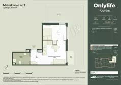 2 pokoje, mieszkanie 36,65 m², parter, oferta nr B7/1, Apartamenty Onlylife, Warszawa, Wilanów, Powsin, ul. Łukasze Drewny / Potukały