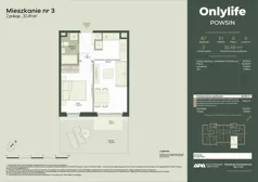 2 pokoje, mieszkanie 32,49 m², parter, oferta nr B7/3, Apartamenty Onlylife, Warszawa, Wilanów, Powsin, ul. Łukasze Drewny / Potukały