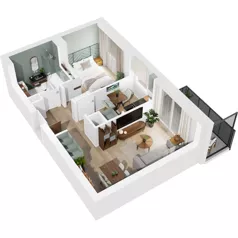 2 pokoje, mieszkanie 38,99 m², piętro 1, oferta nr 122/51, Dobre Strony, Kraków, Dębniki, Borek Fałęcki, ul. Obozowa