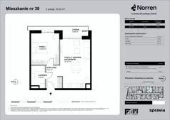 2 pokoje, mieszkanie 45,22 m², piętro 4, oferta nr 0/38, Norren, Gdynia, Śródmieście, Śródmieście, ul. Żeromskiego 14