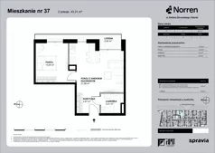 2 pokoje, mieszkanie 43,21 m², piętro 4, oferta nr 0/37, Norren, Gdynia, Śródmieście, Śródmieście, ul. Żeromskiego 14