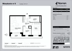 2 pokoje, mieszkanie 44,41 m², piętro 1, oferta nr 0/9, Norren, Gdynia, Śródmieście, Śródmieście, ul. Żeromskiego 14