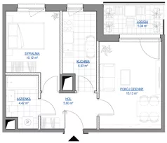 2 pokoje, mieszkanie 42,20 m², piętro 1, oferta nr 1/16, Przy Unii IV, Poznań, Żegrze, ul. Wagrowska