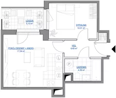 2 pokoje, mieszkanie 36,39 m², piętro 5, oferta nr 1/69, Przy Unii IV, Poznań, Żegrze, ul. Wagrowska