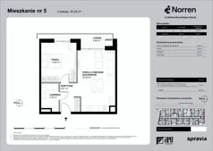 2 pokoje, mieszkanie 45,22 m², piętro 1, oferta nr 0/5, Norren, Gdynia, Śródmieście, Śródmieście, ul. Żeromskiego 14