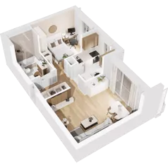 2 pokoje, mieszkanie 44,41 m², piętro 2, oferta nr 0/20, Norren, Gdynia, Śródmieście, Śródmieście, ul. Żeromskiego 14