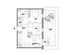 3 pokoje, mieszkanie 53,04 m², piętro 4, oferta nr B1/64, Architektów, Wrocław, Al. Architektów 22-30