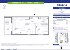 3 pokoje, mieszkanie 56,72 m², piętro 1, oferta nr B2/174, Architektów, Wrocław, Al. Architektów 22-30