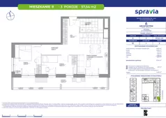 3 pokoje, mieszkanie 57,54 m², piętro 3, oferta nr B1/8, Architektów, Wrocław, Al. Architektów 22-30