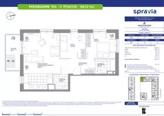 3 pokoje, mieszkanie 68,12 m², piętro 2, oferta nr B1/104, Architektów, Wrocław, Al. Architektów 22-30
