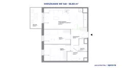 3 pokoje, mieszkanie 56,83 m², piętro 3, oferta nr A/148, Architektów, Wrocław, Żerniki, Al. Architektów 22-30