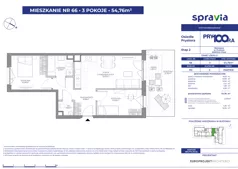 3 pokoje, mieszkanie 54,76 m², parter, oferta nr 2/66, Osiedle Prystora II, Warszawa, Ursus, Skorosze, ul. Aleksandra Prystora 2