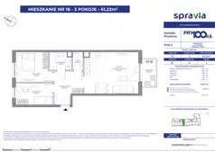 3 pokoje, mieszkanie 61,22 m², piętro 2, oferta nr 1/18, Osiedle Prystora II, Warszawa, Ursus, Skorosze, ul. Aleksandra Prystora 2