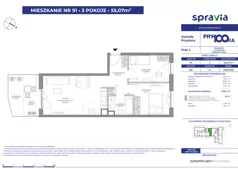 3 pokoje, mieszkanie 55,07 m², parter, oferta nr 2/91, Osiedle Prystora II, Warszawa, Ursus, Skorosze, ul. Aleksandra Prystora 2