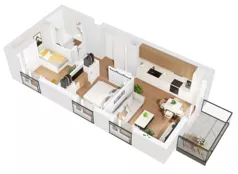 3 pokoje, mieszkanie 52,08 m², piętro 6, oferta nr B1/90, Osiedle Bokserska 2, Warszawa, Ursynów, Wyczółki, ul. Bokserska 73A