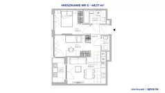 3 pokoje, mieszkanie 48,17 m², piętro 1, oferta nr 51D/5, Osiedle Centralnie!, Kraków, Czyżyny, Łęg, ul. Centralna 51D, 51E