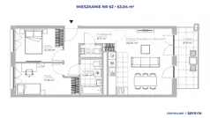 3 pokoje, mieszkanie 63,04 m², piętro 2, oferta nr 51D/62, Osiedle Centralnie!, Kraków, Czyżyny, Łęg, ul. Centralna 51D, 51E