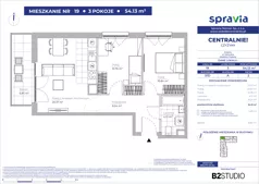 3 pokoje, mieszkanie 54,13 m², piętro 2, oferta nr 51D/19, Osiedle Centralnie!, Kraków, Czyżyny, Łęg, ul. Centralna 51D, 51E