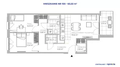 3 pokoje, mieszkanie 60,53 m², piętro 2, oferta nr 51E/103, Osiedle Centralnie!, Kraków, Czyżyny, Łęg, ul. Centralna 51D, 51E