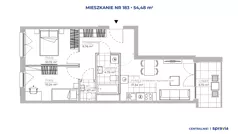 3 pokoje, mieszkanie 54,48 m², piętro 2, oferta nr 51E/183, Osiedle Centralnie!, Kraków, Czyżyny, Łęg, ul. Centralna 51D, 51E