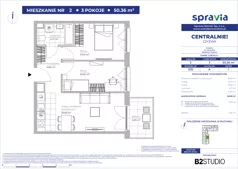 3 pokoje, mieszkanie 50,36 m², piętro 1, oferta nr 51D/2, Osiedle Centralnie!, Kraków, Czyżyny, Łęg, ul. Centralna 51D, 51E