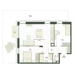 3 pokoje, mieszkanie 59,84 m², parter, oferta nr B10/71, Apartamenty Onlylife, Warszawa, Wilanów, Powsin, ul. Łukasza Drewny/Potułkały