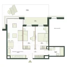 3 pokoje, mieszkanie 55,86 m², parter, oferta nr B8/27, Apartamenty Onlylife, Warszawa, Wilanów, Powsin, ul. Łukasza Drewny/Potułkały