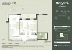 3 pokoje, mieszkanie 55,86 m², parter, oferta nr B8/27, Apartamenty Onlylife, Warszawa, Wilanów, Powsin, ul. Łukasze Drewny / Potukały