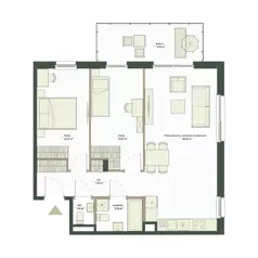 3 pokoje, mieszkanie 67,71 m², piętro 1, oferta nr B10/63, Apartamenty Onlylife, Warszawa, Wilanów, Powsin, ul. Łukasze Drewny / Potukały