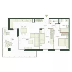 3 pokoje, mieszkanie 61,17 m², piętro 1, oferta nr B8/31, Apartamenty Onlylife, Warszawa, Wilanów, Powsin, ul. Łukasze Drewny / Potukały