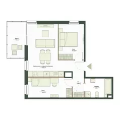 3 pokoje, mieszkanie 51,75 m², piętro 1, oferta nr B9/53, Apartamenty Onlylife, Warszawa, Wilanów, Powsin, ul. Łukasze Drewny / Potukały