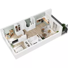 3 pokoje, mieszkanie 58,74 m², piętro 1, oferta nr 126/197, Dobre Strony, Kraków, Dębniki, Borek Fałęcki, ul. Obozowa