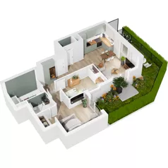 3 pokoje, mieszkanie 63,86 m², parter, oferta nr 126/150, Dobre Strony, Kraków, Dębniki, Borek Fałęcki, ul. Obozowa