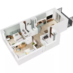 3 pokoje, mieszkanie 55,09 m², piętro 1, oferta nr 122/5, Dobre Strony, Kraków, Dębniki, Borek Fałęcki, ul. Obozowa