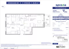 3 pokoje, mieszkanie 55,09 m², piętro 2, oferta nr 122/11, Dobre Strony, Kraków, Dębniki, Borek Fałęcki, ul. Obozowa