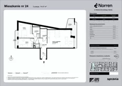 3 pokoje, mieszkanie 74,47 m², piętro 2, oferta nr 0/24, Norren, Gdynia, Śródmieście, Śródmieście, ul. Żeromskiego 14