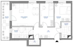 3 pokoje, mieszkanie 63,70 m², piętro 1, oferta nr 1/207, Przy Unii IV, Poznań, Żegrze, ul. Wagrowska
