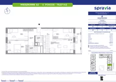 4 pokoje, mieszkanie 79,57 m², piętro 4, oferta nr B1/62, Architektów, Wrocław, Al. Architektów 22-30