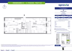4 pokoje, mieszkanie 79,57 m², piętro 3, oferta nr B1/51, Architektów, Wrocław, Al. Architektów 22-30