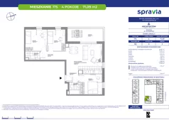 4 pokoje, mieszkanie 71,09 m², piętro 2, oferta nr B2/175, Architektów, Wrocław, Al. Architektów 22-30