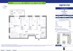 4 pokoje, mieszkanie 74,38 m², piętro 1, oferta nr A/133, Architektów, Wrocław, Al. Architektów 22-30