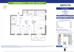 4 pokoje, mieszkanie 80,96 m², piętro 1, oferta nr A/127, Architektów, Wrocław, Al. Architektów 22-30