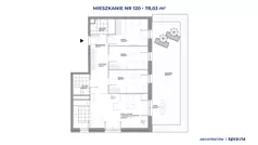 4 pokoje, mieszkanie 78,03 m², parter, oferta nr A/120, Architektów, Wrocław, Żerniki, Al. Architektów 22-30